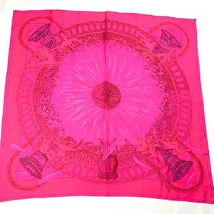 Authentic-Rare Hermes Scarf - Silk Musselin - Annie Faivre - 'Amours'